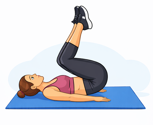 Reverse Crunch – הרמת אגן לבטן תחתונה, תרגיל בטן למתחילים