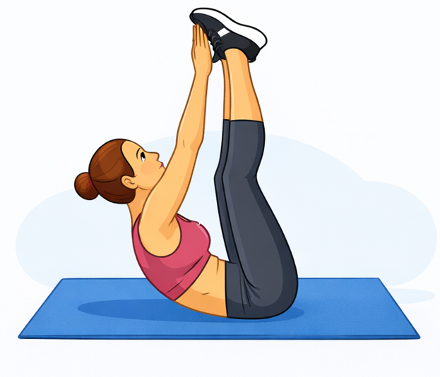 Toe Reach – הושטת ידיים לכפות הרגליים, תרגיל בטן למתחילים