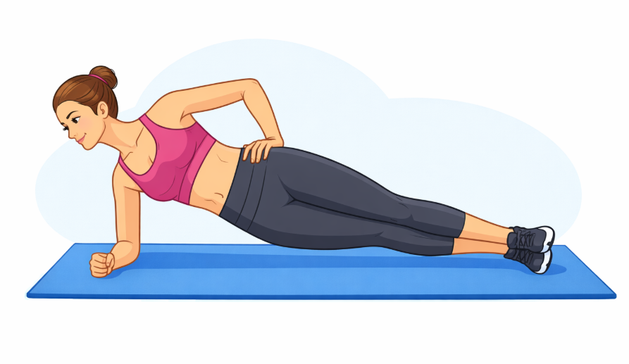 פלאנק צד – חיזוק אלכסוני הבטן למתחילים